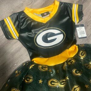 Kids Green Bay Packers Dress - Green and Yellow